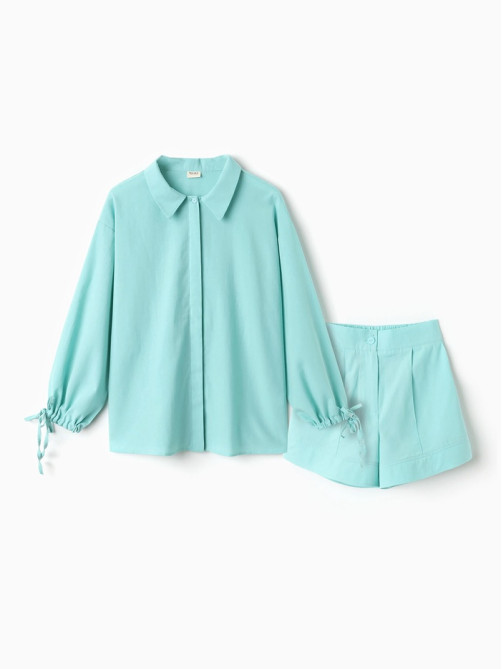 Костюм женский (блузка, шорты) MINAKU: Casual Collection, мятный, размер 44