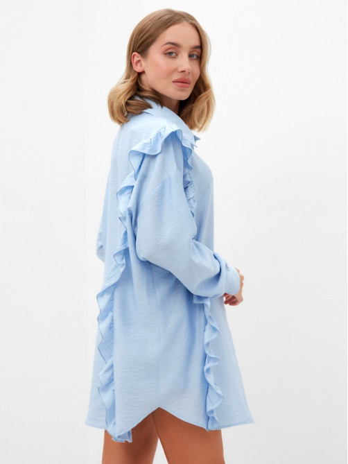 Костюм женский (блузка, шорты) MINAKU: Casual Collection, голубой, размер 48