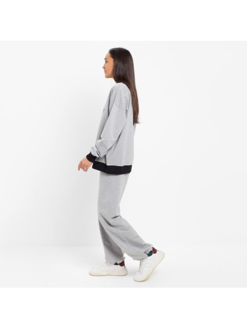 Костюм женский (свитшот, брюки) MINAKU: Casual Collection, размер 44, серый