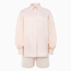 Костюм женский (рубашка, шорты) MINAKU: Oversize, молочный, размер 44