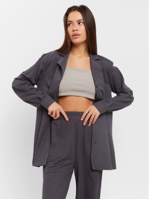 Костюм женский (рубашка, брюки, топ) KAFTAN Base, размер 48, цвет графит