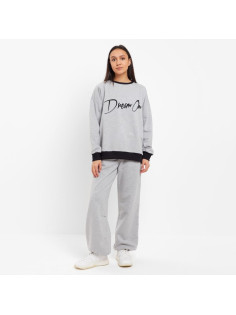 Костюм женский (свитшот, брюки) MINAKU: Casual Collection, размер 44, серый