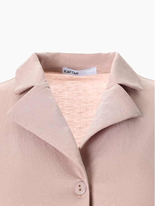 Костюм женский (рубашка, брюки, топ) KAFTAN Base, размер 44, цвет пудровый