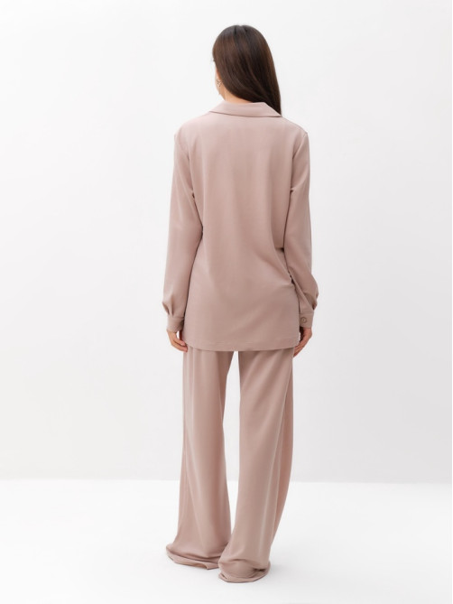 Костюм женский (рубашка, брюки, топ) KAFTAN Base, размер 42, пудровый