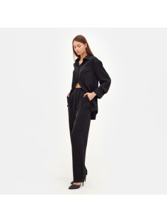 Костюм женский (рубашка, брюки) MINAKU: Silk pleasure, размер 42, чёрный