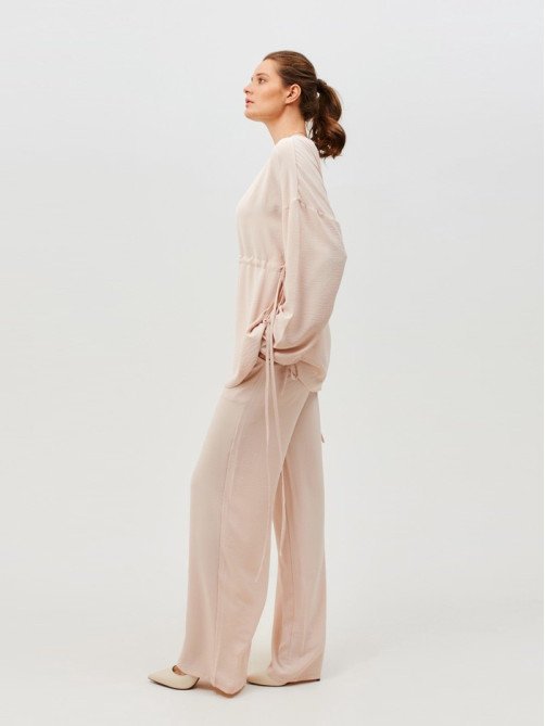 Костюм женский (туника, брюки) MINAKU: Casual Collection, размер 42, бежевый
