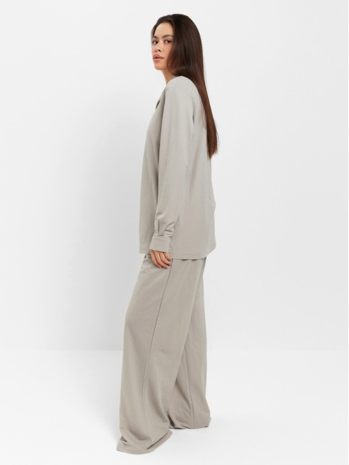 Костюм женский (рубашка, брюки, топ) KAFTAN Base, размер 50, серый