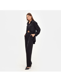 Костюм женский (рубашка, брюки) MINAKU: Silk pleasure, размер 46, чёрный