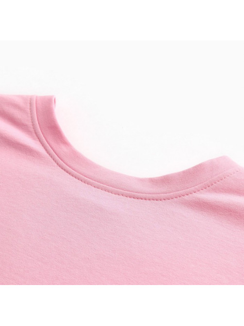 Костюм женский (футболка, шорты) MINAKU: Casual Collection, светло-розовый, размер 48