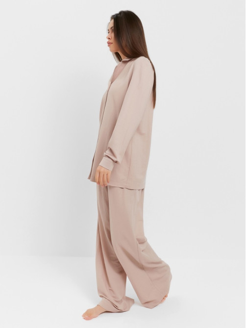 Костюм женский (рубашка, брюки, топ) KAFTAN Base, размер 42, цвет пудровый