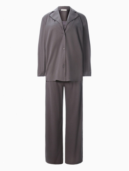 Костюм женский (рубашка, брюки, топ) KAFTAN Base, размер 48, цвет графит