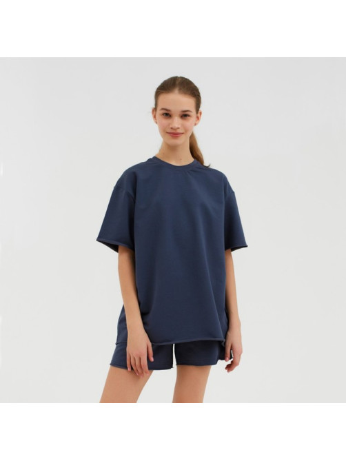Костюм женский (футболка, шорты) MINAKU: Casual Collection, цвет графит, размер 42