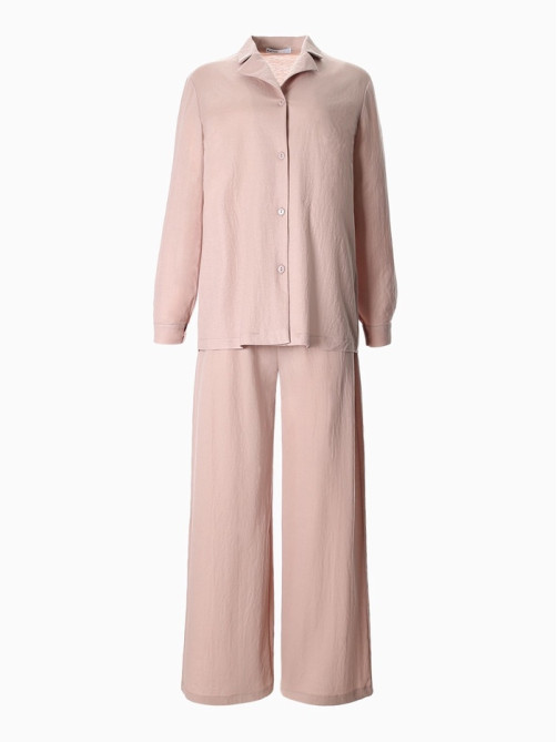 Костюм женский (рубашка, брюки, топ) KAFTAN Base, размер 42, цвет пудровый