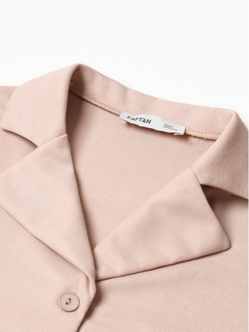 Костюм женский (рубашка, брюки, топ) KAFTAN Base, размер 48, пудровый