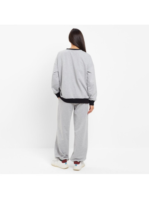 Костюм женский (свитшот, брюки) MINAKU: Casual Collection, размер 44, серый