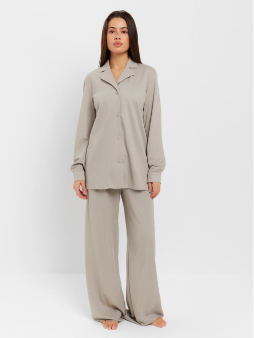 Костюм женский (рубашка, брюки, топ) KAFTAN Base, размер 48, серый
