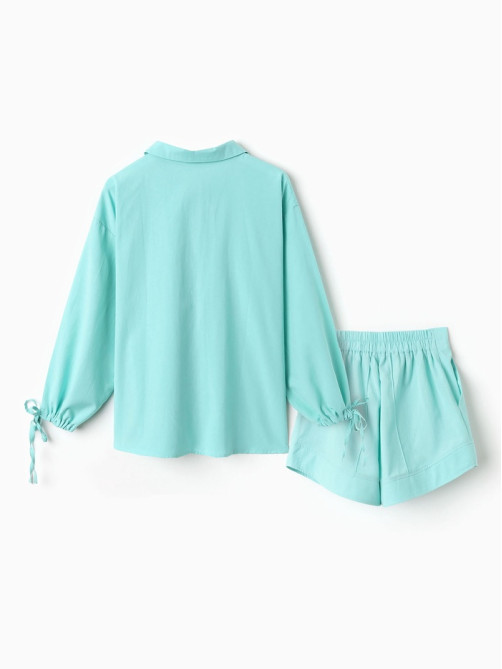 Костюм женский (блузка, шорты) MINAKU: Casual Collection, мятный, размер 42
