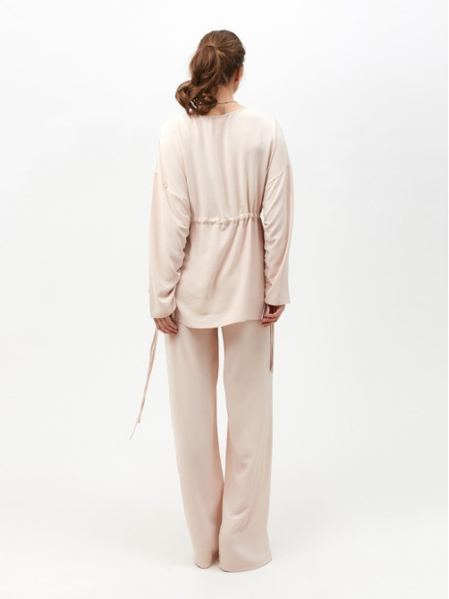 Костюм женский (туника, брюки) MINAKU: Casual Collection, размер 42, бежевый