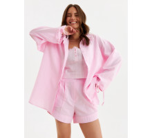 Костюм женский (рубашка, шорты) MINAKU: Casual Collection, розовый, размер 42