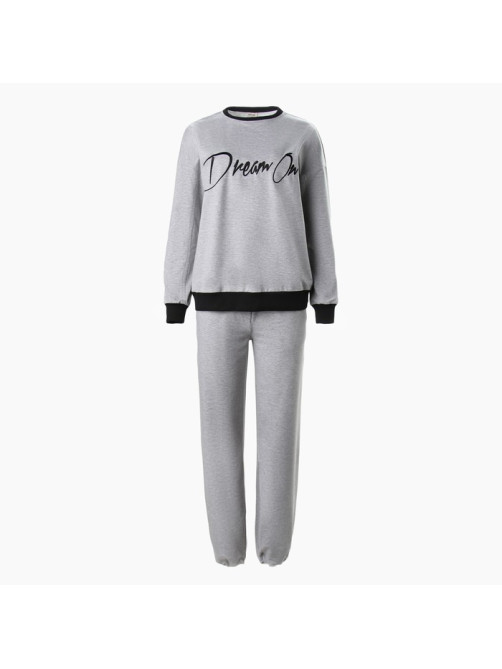 Костюм женский (свитшот, брюки) MINAKU: Casual Collection, размер 44, серый
