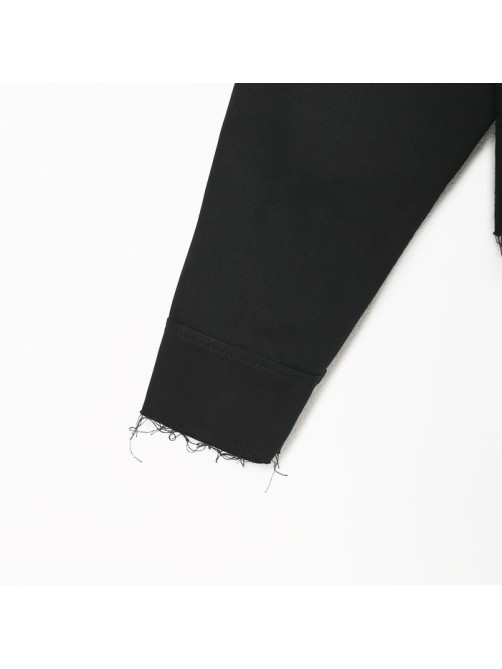 Рубашка женская укороченная с разрезами MIST: Denim, размер 44, чёрная