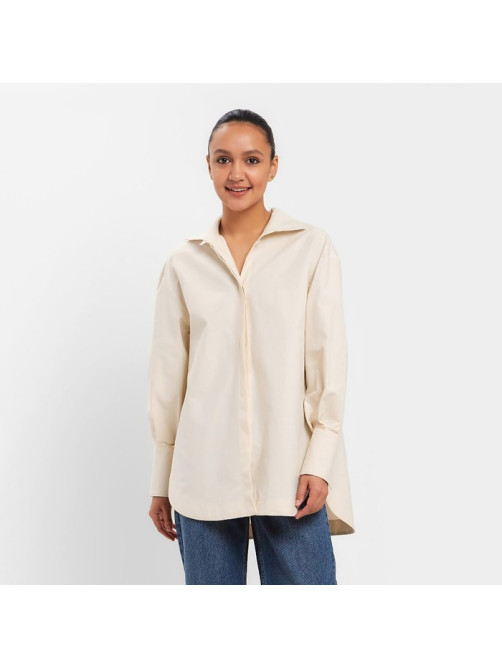 Рубашка женская с рукавами фонариками MINAKU: Casual Collection, размер 46, цвет молочный