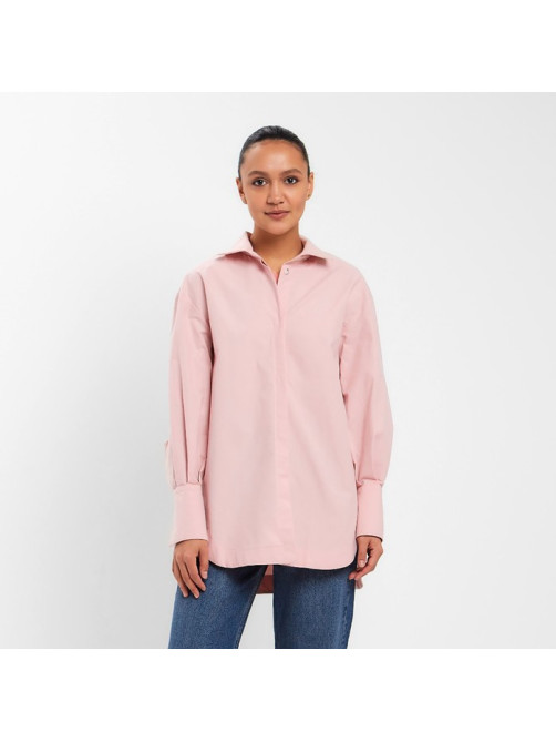 Рубашка женская с рукавами фонариками MINAKU: Casual Collection, размер 44, розовая