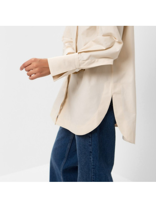 Рубашка женская с рукавами фонариками MINAKU: Casual Collection, размер 48, цвет молочный