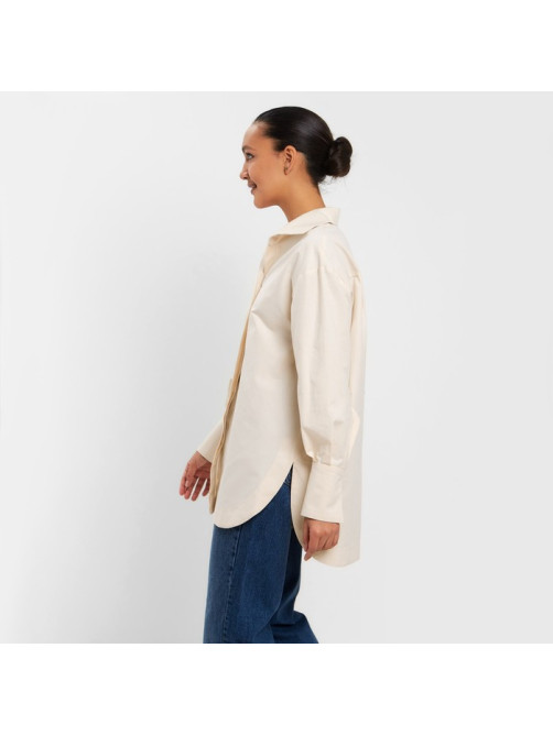 Рубашка женская с рукавами фонариками MINAKU: Casual Collection, размер 44, цвет молочный