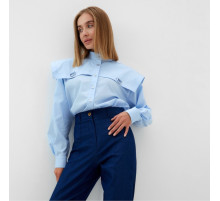 Рубашка женская с лентами MINAKU: Casual Collection, размер 42, голубая