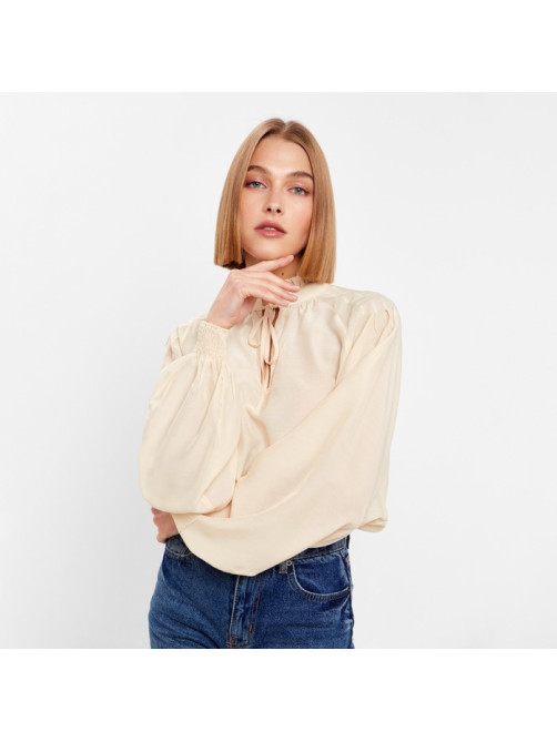 Блузка женская MINAKU: Enjoy, размер 42, цвет молочный