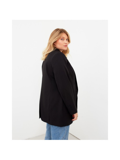 Пиджак женский двубортный MIST plus-size, размер 52, чёрный
