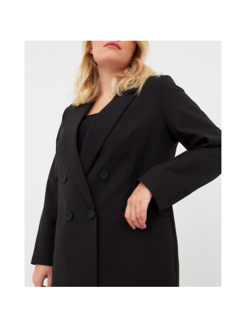 Пиджак женский двубортный MIST plus-size, размер 52, чёрный