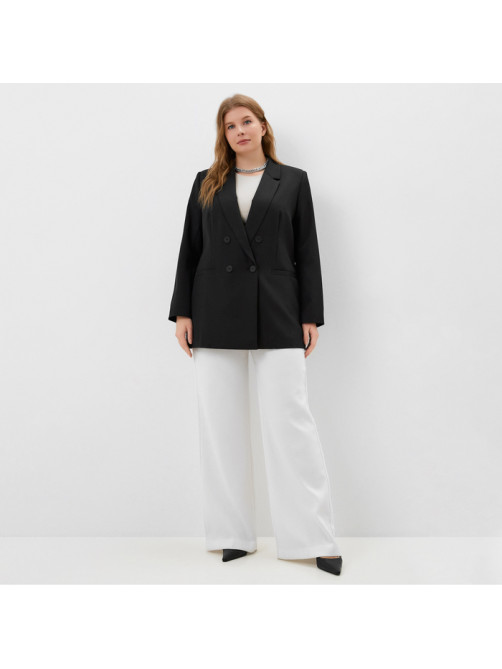 Пиджак женский двубортный MIST plus-size, размер 52, чёрный
