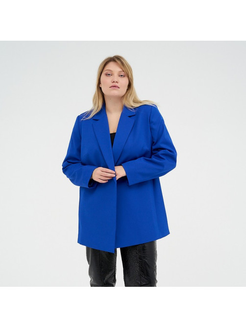 Пиджак женский с поясом MIST plus-size, размер 58, синий