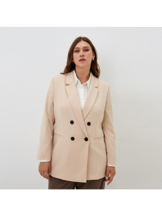 Пиджак женский двубортный MIST plus-size, размер 52, бежевый
