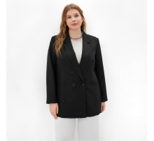 Пиджак женский двубортный MIST plus-size, размер 52, чёрный