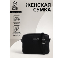 Сумка женская кросс-боди TEXTURA на молнии, 20×7×15 см, чёрная