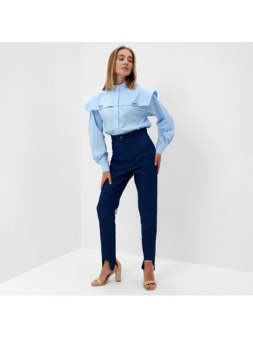 Джинсы женские слим MINAKU: Jeans Collection, размер 42, синие