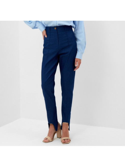 Джинсы женские слим MINAKU: Jeans Collection, размер 48, синие