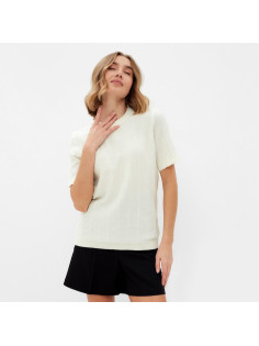 Футболка женская MINAKU: Knitwear collection, цвет экрю, размер 42
