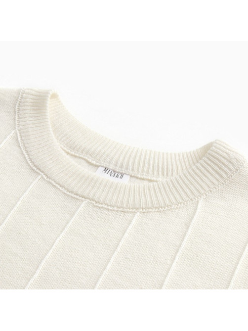 Футболка женская MINAKU: Knitwear collection, цвет экрю, размер 42