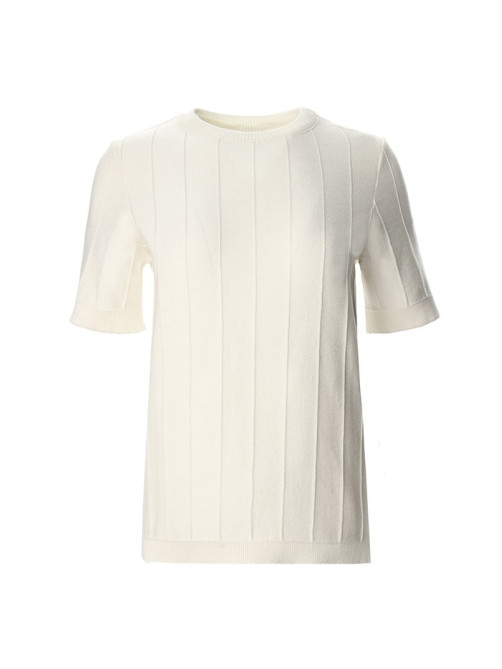 Футболка женская MINAKU: Knitwear collection, цвет экрю, размер 42