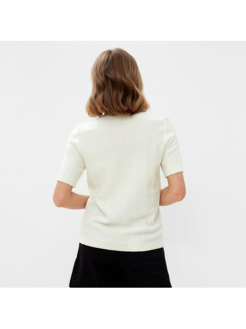 Футболка женская MINAKU: Knitwear collection, цвет экрю, размер 42