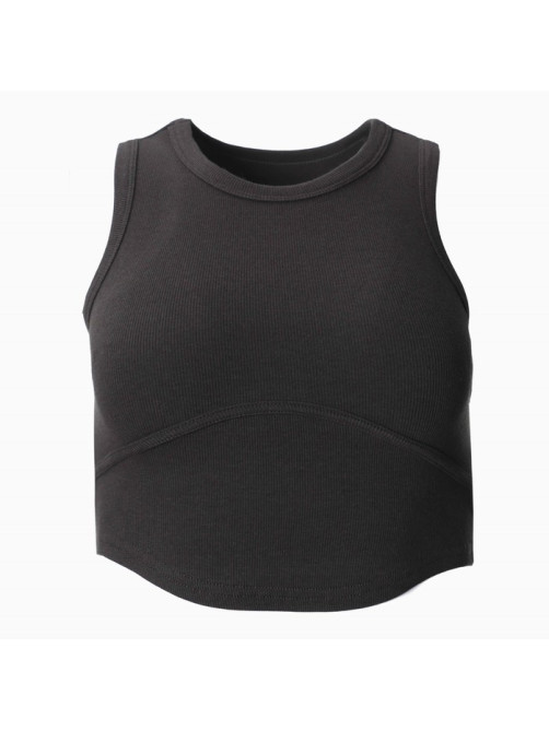 Топ в рубчик женский MIST, onesize, тёмно-серый