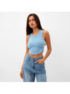 Топ в рубчик женский MIST, onesize, голубой