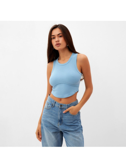 Топ в рубчик женский MIST, onesize, голубой