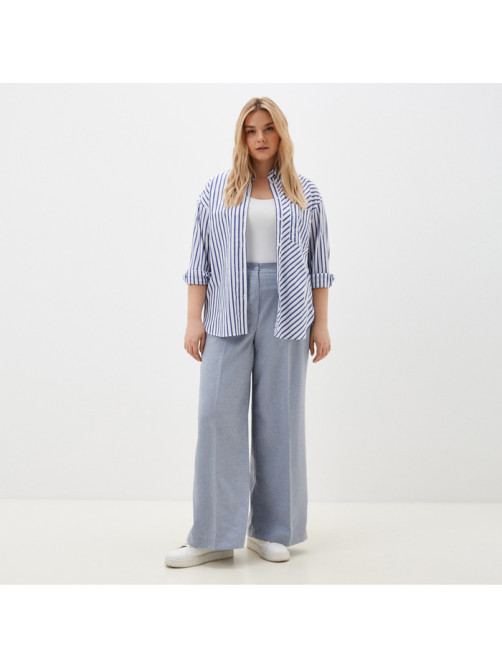 Брюки женские Mist plus-size, размер 52, голубые