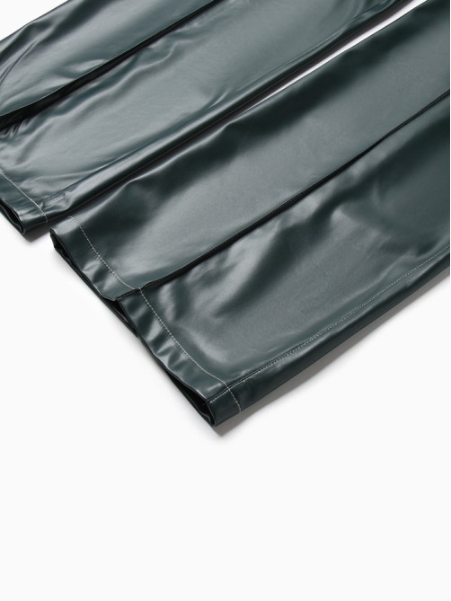 Брюки женские из экокожи MINAKU: Eco leather, зелёные, размер 42