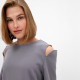 Платье с разрезами макси женское MINAKU: Casual collection, графит, размер 48